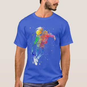 Camiseta Mulheres Astronautas Engraçados Painéis Coloridos 