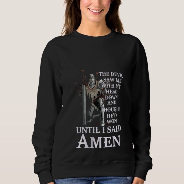 Camiseta Mulheres Até Eu Dizer Amen Christian Para A Igreja (Frente)