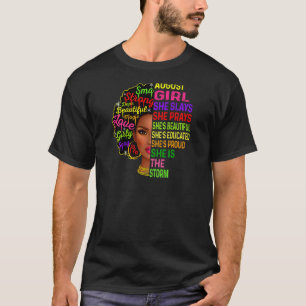Camiseta Mulheres August Girl Ela Apresenta e preza a garot