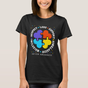 Camiseta Mulheres Autismo Homens Respeitam Amor Apoio Autis