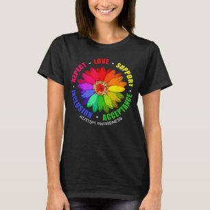 Camiseta Mulheres Autismo Homens Respeitam Amor Apoio Autis