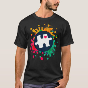 Camiseta Mulheres Autismo Quebra-cabeça de Consciência Peça