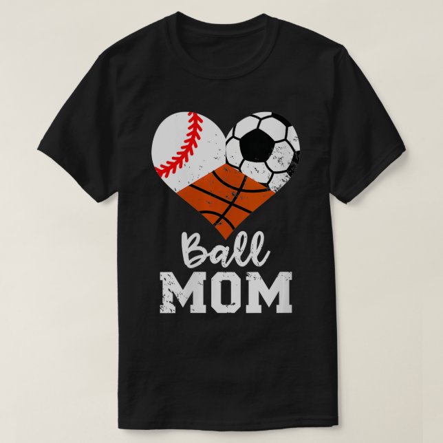 Camiseta Mulheres Ball Mãe Engraçada Baseball Futebol M (Frente do Design)