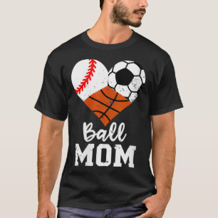 Camiseta Mulheres Ball Mãe Engraçada Baseball Futebol M