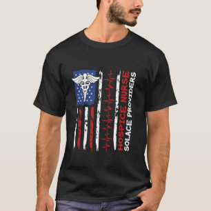 Camiseta Mulheres Bandeira Americana Hospice CNA Enfermeira