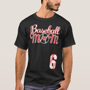 Camiseta Mulheres Baseball Mãe Dia de as mães Nº 6 Jogando 