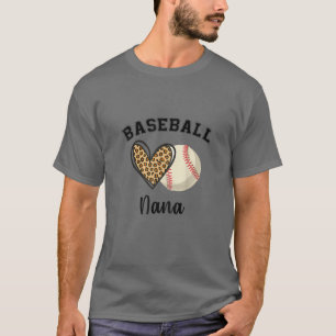 Camiseta Mulheres Baseball Nana Leopard Heart Encantado Pl
