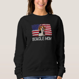 Camiseta Mulheres Beagle Mamãe Bandeira Usa Bandeira 4 De J