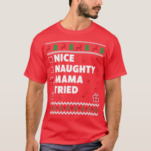 Camiseta Mulheres Bela Lista Malvada Design de Natal Feia
