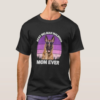Camiseta Mulheres belgas Malinois Mãe Vintage Belga Shephe