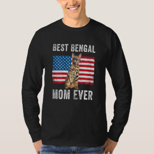 Camiseta Mulheres Bengala Mãe Americana Bandeira Bengal Pro