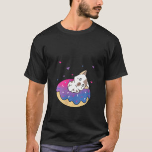 Camiseta Mulheres Bi Orgulho Gato Rosquinha Bissexual Bi Lg