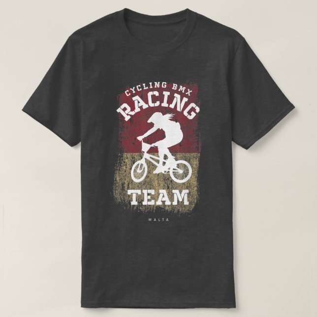Camiseta Mulheres BMX Bike Malta Banking Cycling Racing B (Frente do Design)