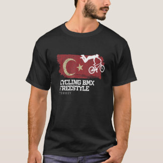Camiseta Mulheres BMX Freestyle Bike Turkey Flag Cycling BM