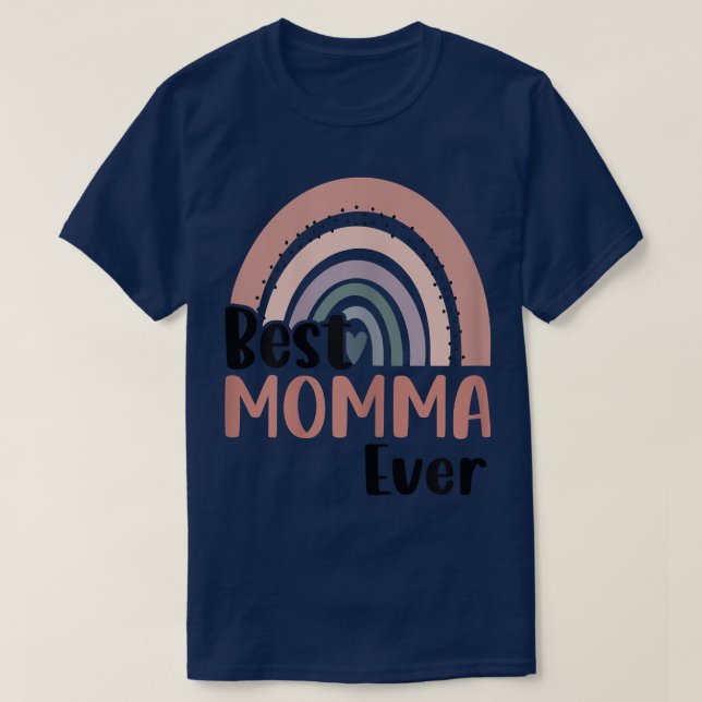 Camiseta Mulheres Boho Rainbow Melhor Mãe Alguma Vez Engraç (Frente do Design)
