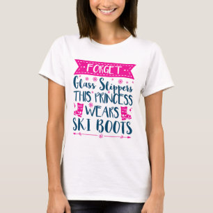 Camiseta Mulheres Bonitas de Esqui Garotas Slogan
