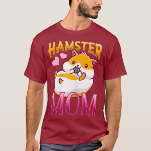 Camiseta Mulheres Bonitas Hamster Amando Mãe Coração Animal