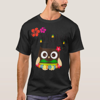 CAMISETA MULHERES BONITAS HAWAIIANAS TROPICAIS OWL LUAU PRE