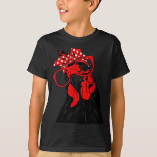 Camiseta Mulheres Bonitas Menina Galinha Com Lenço Bandana