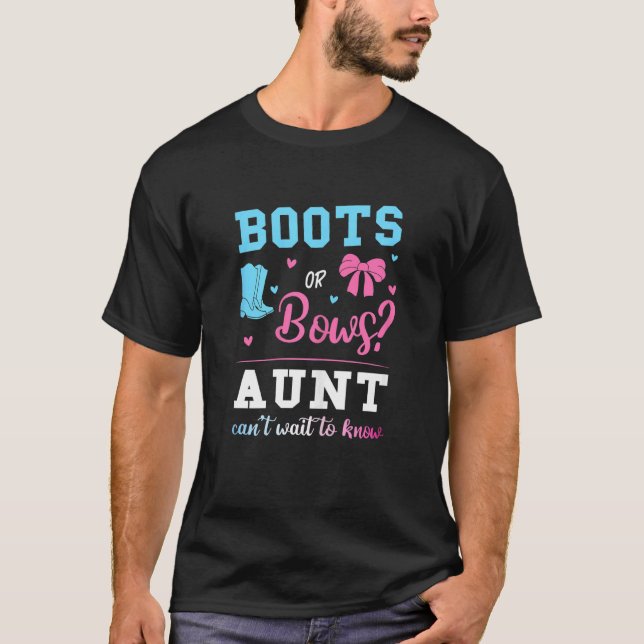 Camiseta Mulheres Botas Ou Arcos Tia Gênero Revelam Rosa Ou (Frente)