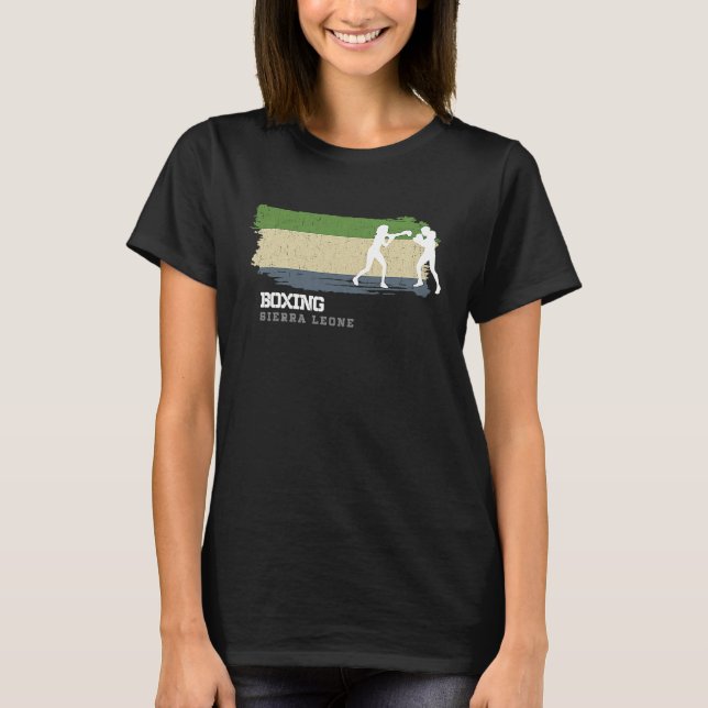 Camiseta Mulheres Boxando Serra Leoa Combatendo Esportes B (Frente)