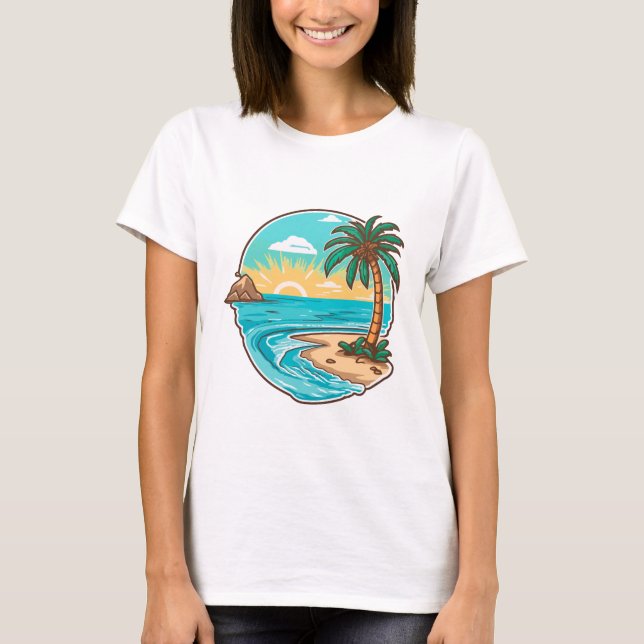 Camiseta Mulheres brancas de praia (Frente)