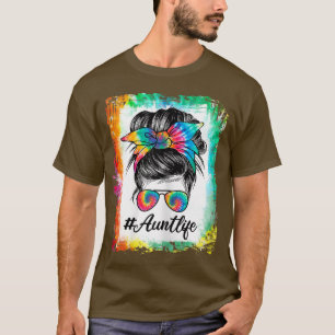 Camiseta Mulheres Branqueadas Tia Vida Mensagem Bun Hair Su