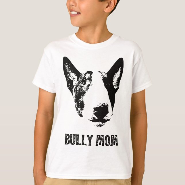 Camiseta Mulheres Bully Mãe - Inglês Bull Terrier Mãe (Frente)