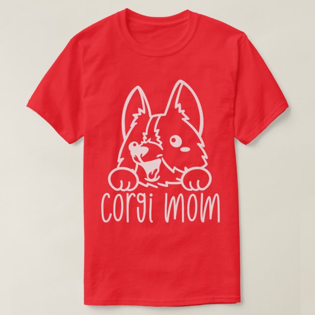 Camiseta Mulheres Cachorro Cachorro Mamãe Welsh Corgi Propr (Frente do Design)