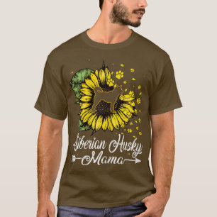 Camiseta Mulheres Cachorro Cachorro Siberiano Cachorro Mama