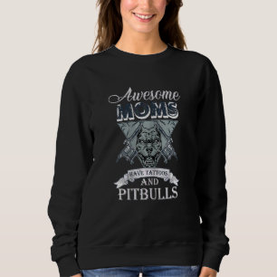 Camiseta Mulheres Cachorro Pitbull Mães Incríveis Têm Tatua