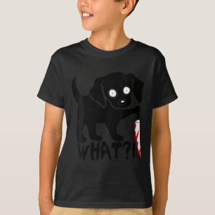 Camiseta Mulheres Cachorro Preto Assustador Fofo Kawaii Hal