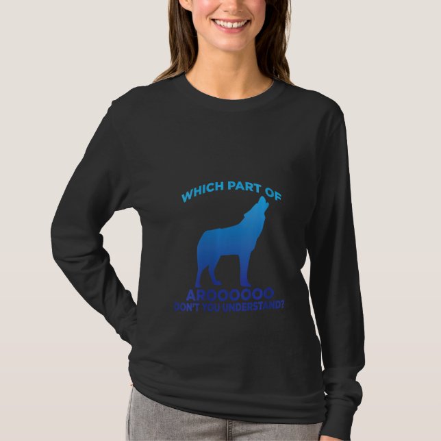 Camiseta Mulheres Cachorro Siberiano Howling Wolf Silhouett (Frente)