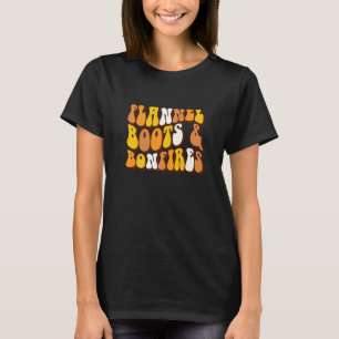 Camiseta Mulheres Caem Botas de Flanela E Fogueiras Outono 