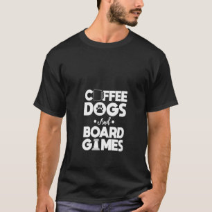 Camiseta Mulheres Café Cães E Conselhos Jogos Tabletop Game