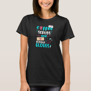 Camiseta Mulheres Café Esfrega Borracha Luvas De Borracha N