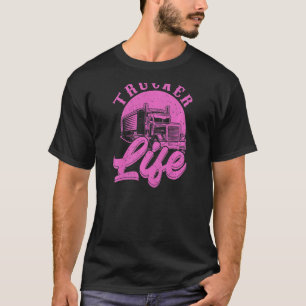 Camiseta Mulheres caminhando Femal Semi Trucker Life