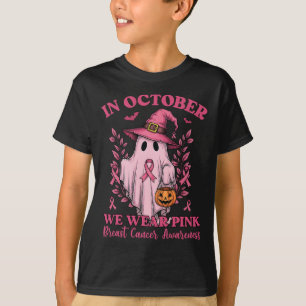 Camiseta Mulheres Canceres De Mama Fantasma De Halloween Em
