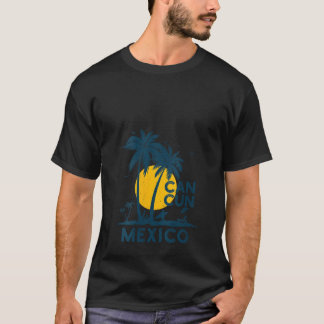 Camiseta Mulheres Cancun México Praia Palmeira Férias Esqua