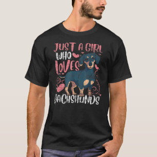 Camiseta Mulheres Cão-De-Animal Meninas Crianças Dachshun