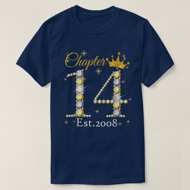 Camiseta Mulheres Capítulo 14 EST 2008 14 Anos 14 (Frente do Design)