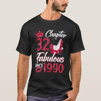 Camiseta Mulheres Capítulo 32 Fabuloso Desde 1990 32º Birth