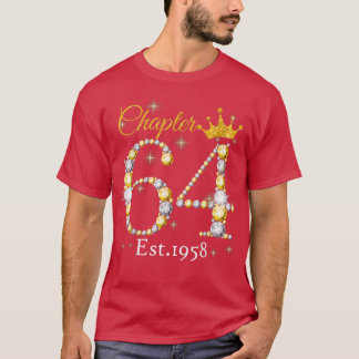 Camiseta Mulheres Capítulo 64 EST 1958 64 Anos 64 Anos Nasc