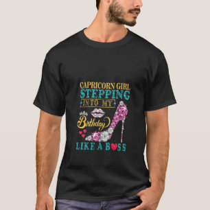 Camiseta Mulheres Capricórnio Garota Passando Para O Meu An