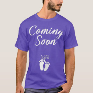 Camiseta Mulheres chegando em breve 2021 Engraçada Gravidez