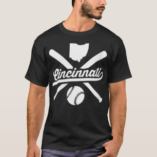 Camiseta Mulheres Cincinnati Baseball Vintage Ohio Pride Re