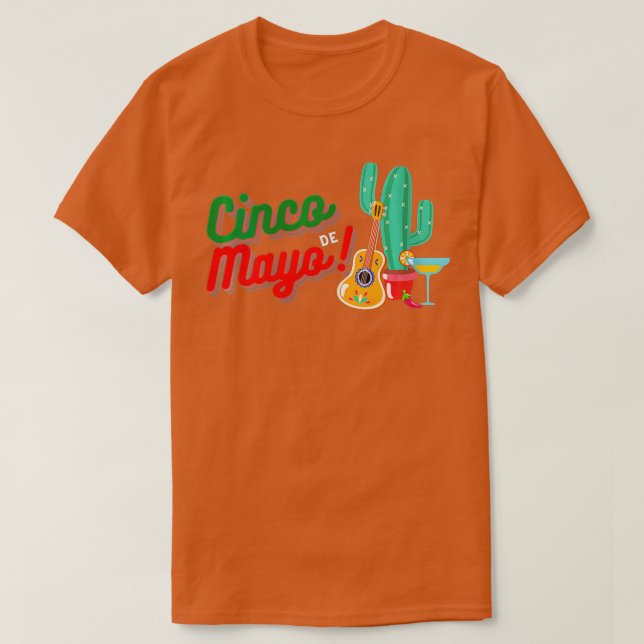 Camiseta Mulheres Cinco De Mayo Fiesta Camisa, 5 De Mayo, M (Frente do Design)