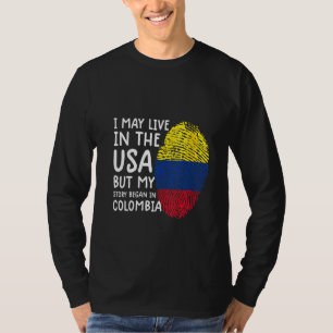 Camiseta Mulheres Colômbia Homens do Teto Colômbia Bandeira
