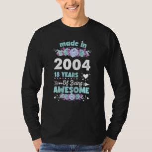 Camiseta Mulheres Com 18 Anos 18 Anos Nascer De Aniversário