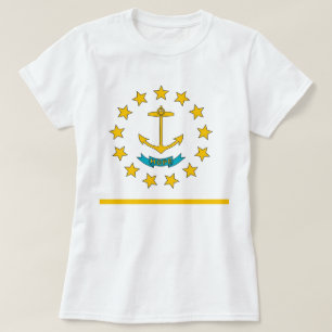 Camiseta Mulheres com Bandeira do Estado de Rhode 